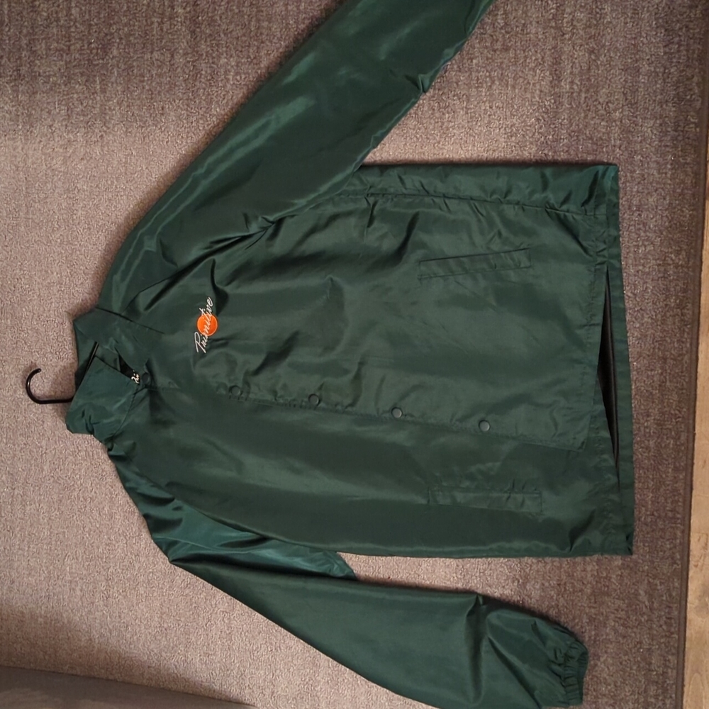 Green windbreaker